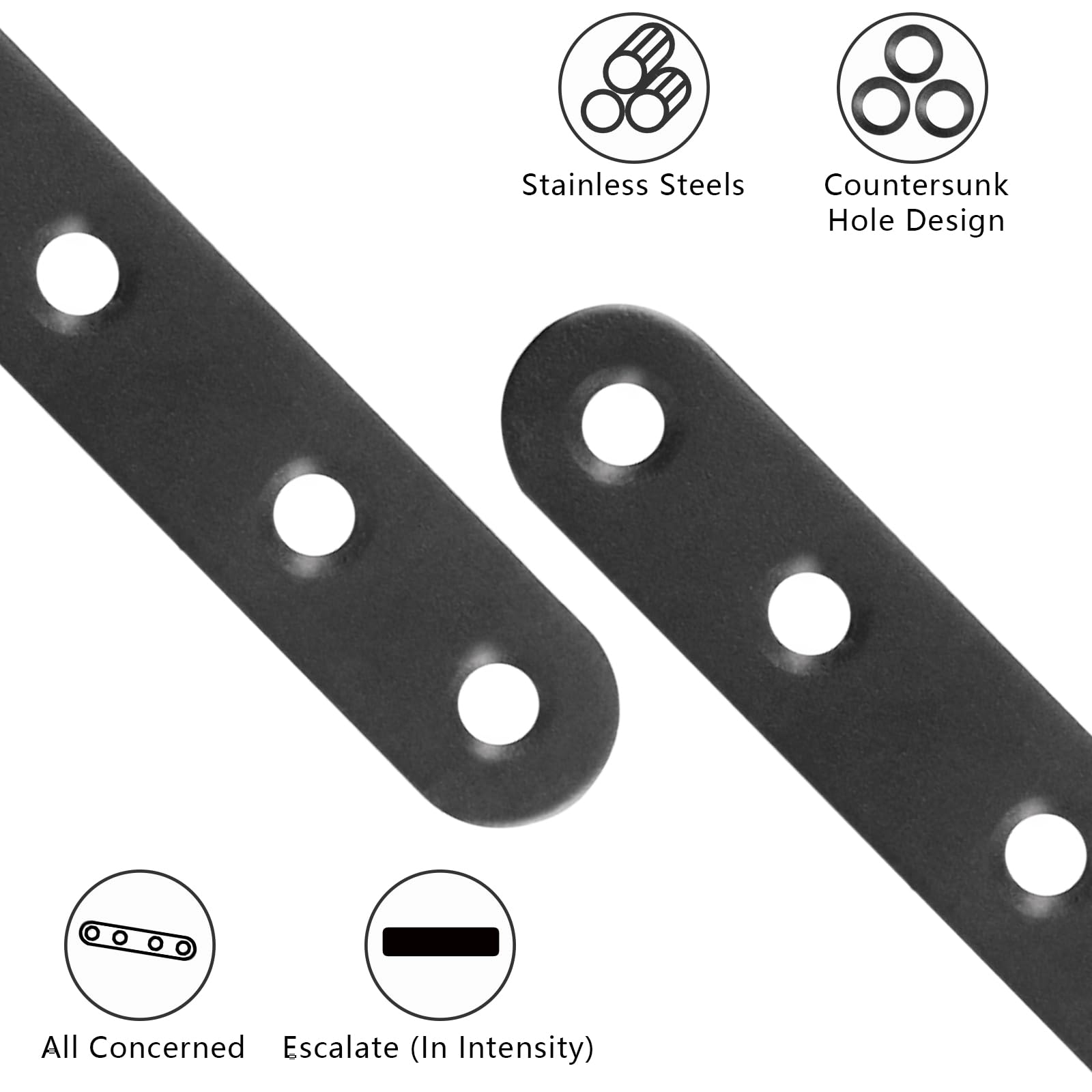 GOSHUN 20 PCS Straight Flat Brace Stainless Steel Sturdy Braces Flat - View #11