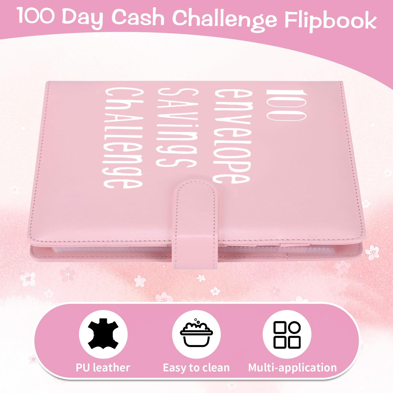 100 Envelope Challenge Binder, Money Saving Wallet Budget with Budget Sheets & Pen, A5 Envelope Challenge Book - Image 3