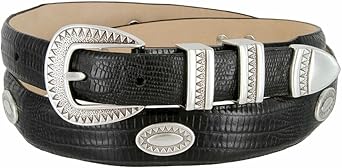 Black Mesa Italian Calfskin Genuine Leather Designer Dress Conchos Belt