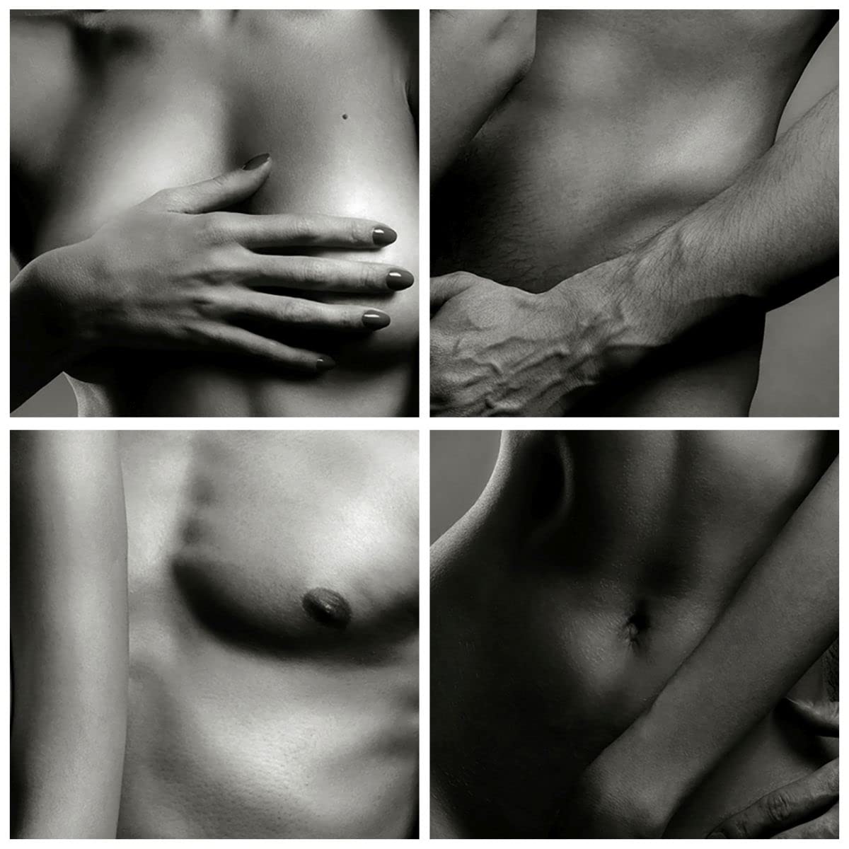 Tableau contemporain gris : Femme nue de dos