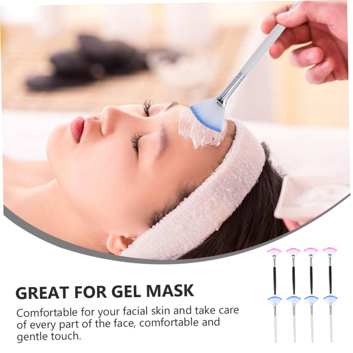 Healeved 24pièces Pinceaux Applicateurs De Masque Visage Fan-shaped Avec Outils De Et Réutilisables