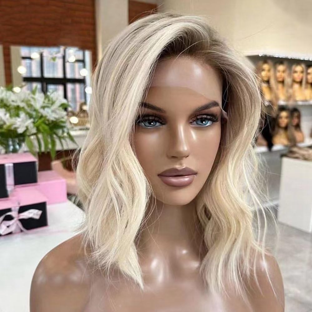 13x6 HD Lace Front Wig Human Hair Short Bob 180 Density Glueless Wig Amazon.com : Reddish Brown Bob Wig Human Hair 13x6 HD Lace  main image 3