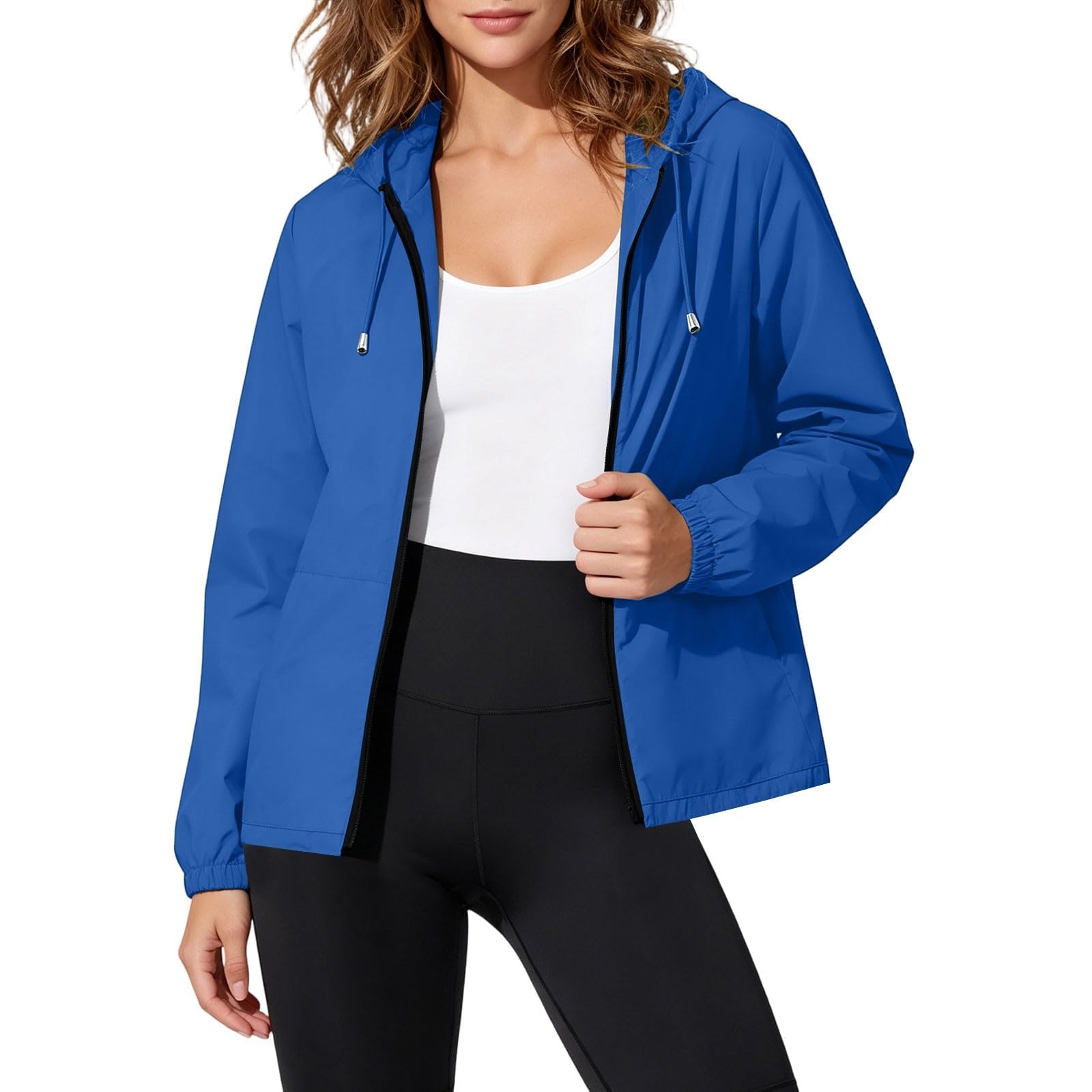 Regenjacke Damen Wasserdicht Wanderjacke Langarm Outdoorjacke Leicht