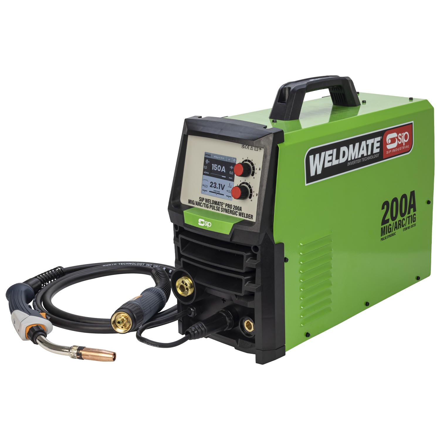 SIP WELDMATE PRO MIG Welder 230V 200A 4-in-1 MIG/ARC/TIG Pulse Synergic Inverter Welding Machine