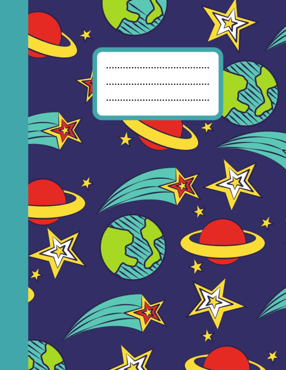 Space Theme Notebook Journal, Ruled Sketch Book Notepad Diary Memo Planner, A4 Size & 120 Sheets: Space Theme Notebook for Kids