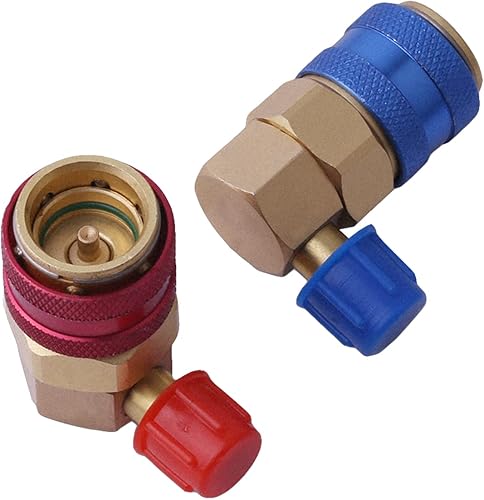 Adaptador de repuesto R134A, (2 piezas) colector de aire acondicionado freón, conectores rápidos para puerto de sistema R134a QC15, adaptador de