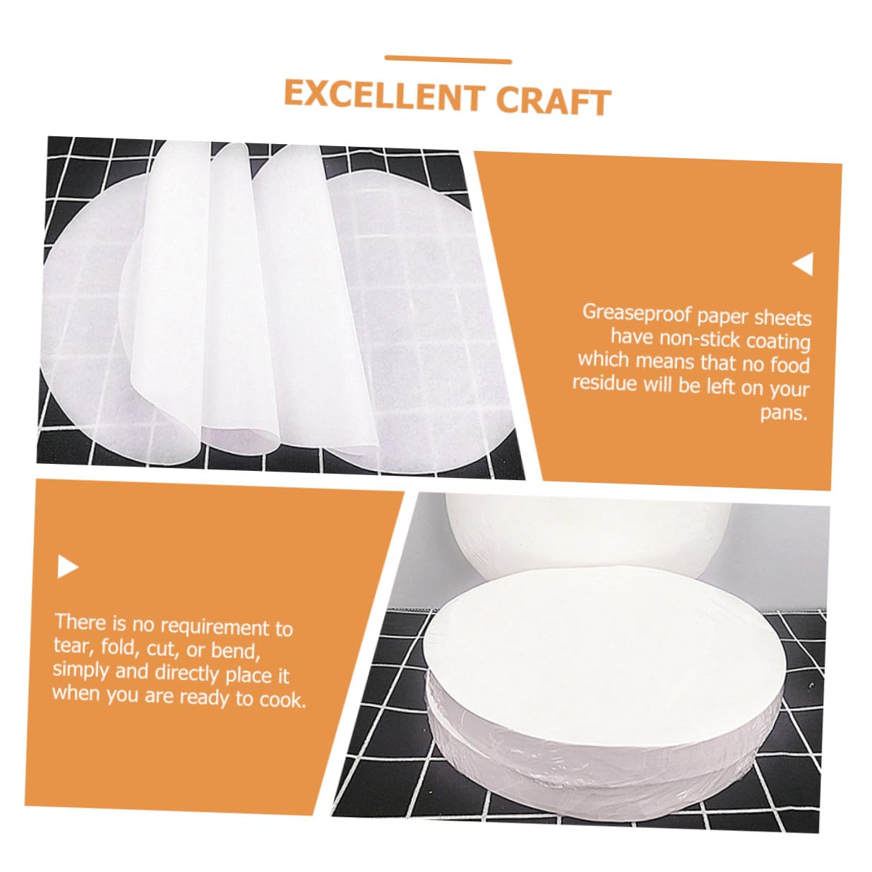 ULTECHNOVO Papier Sulfurisé Rond 20 CM 500 Feuilles Imperméables Absorption d'Huile pour Cuisson Four et Grillades Usage Professionnel et Domestique