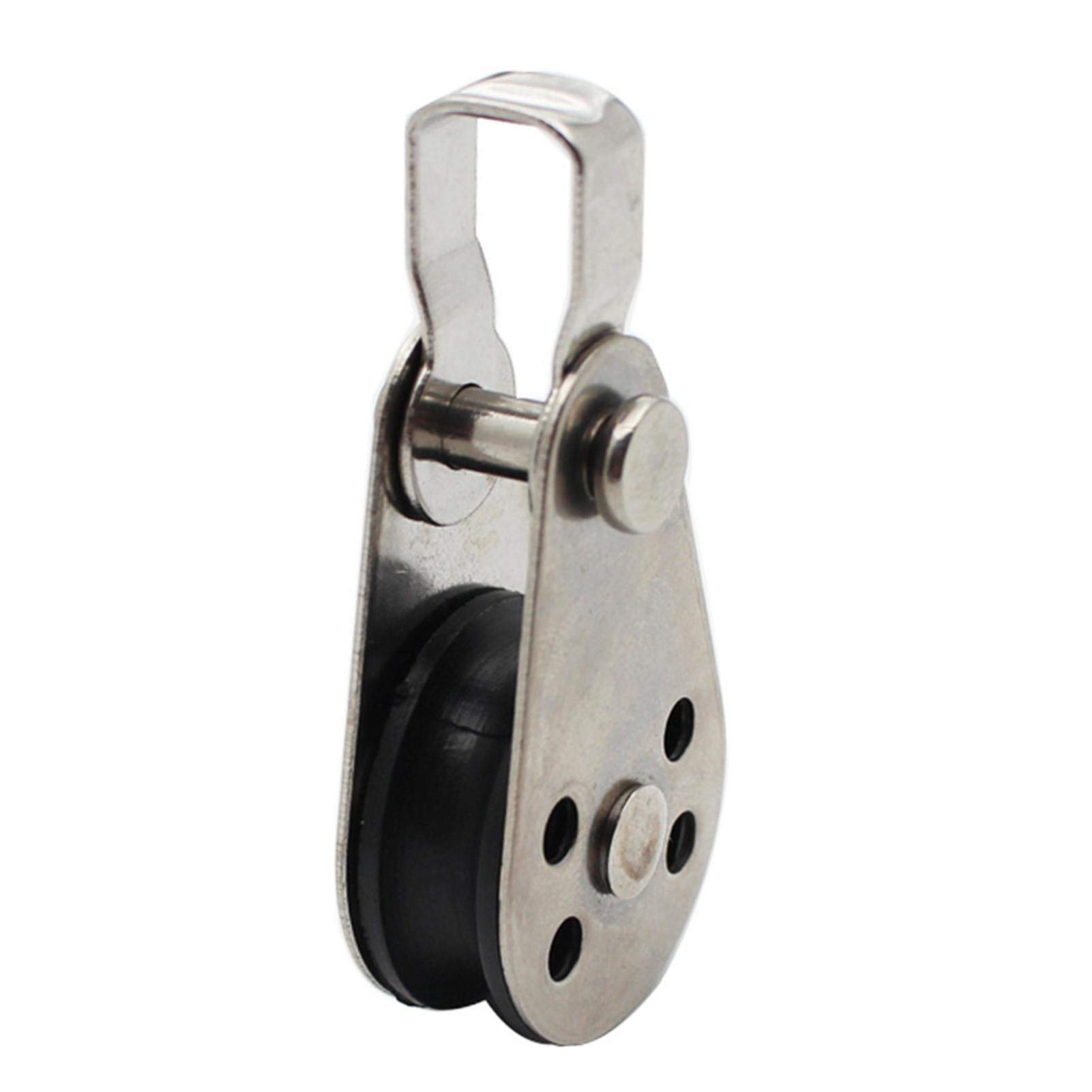 Bexdug Single Pulley Block | Snatch Rigging Blocks for Rope - 316 Stainless Steel Crane Smooth Wire Rope Cable Loading Pulley Roller