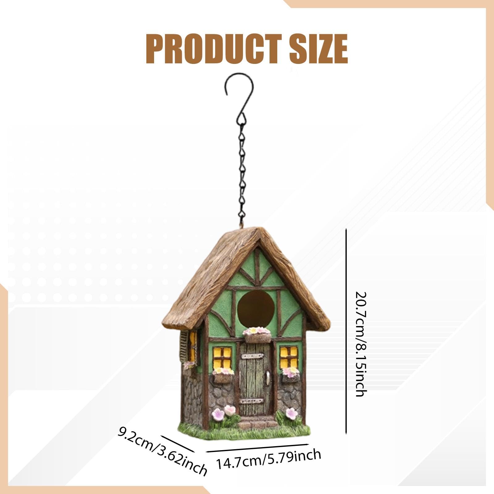 Harilla Nichoir Suspendu d'extérieur, nichoir champêtre pour, Style Cottage, boîte à Oiseaux Originale pour Jardin.