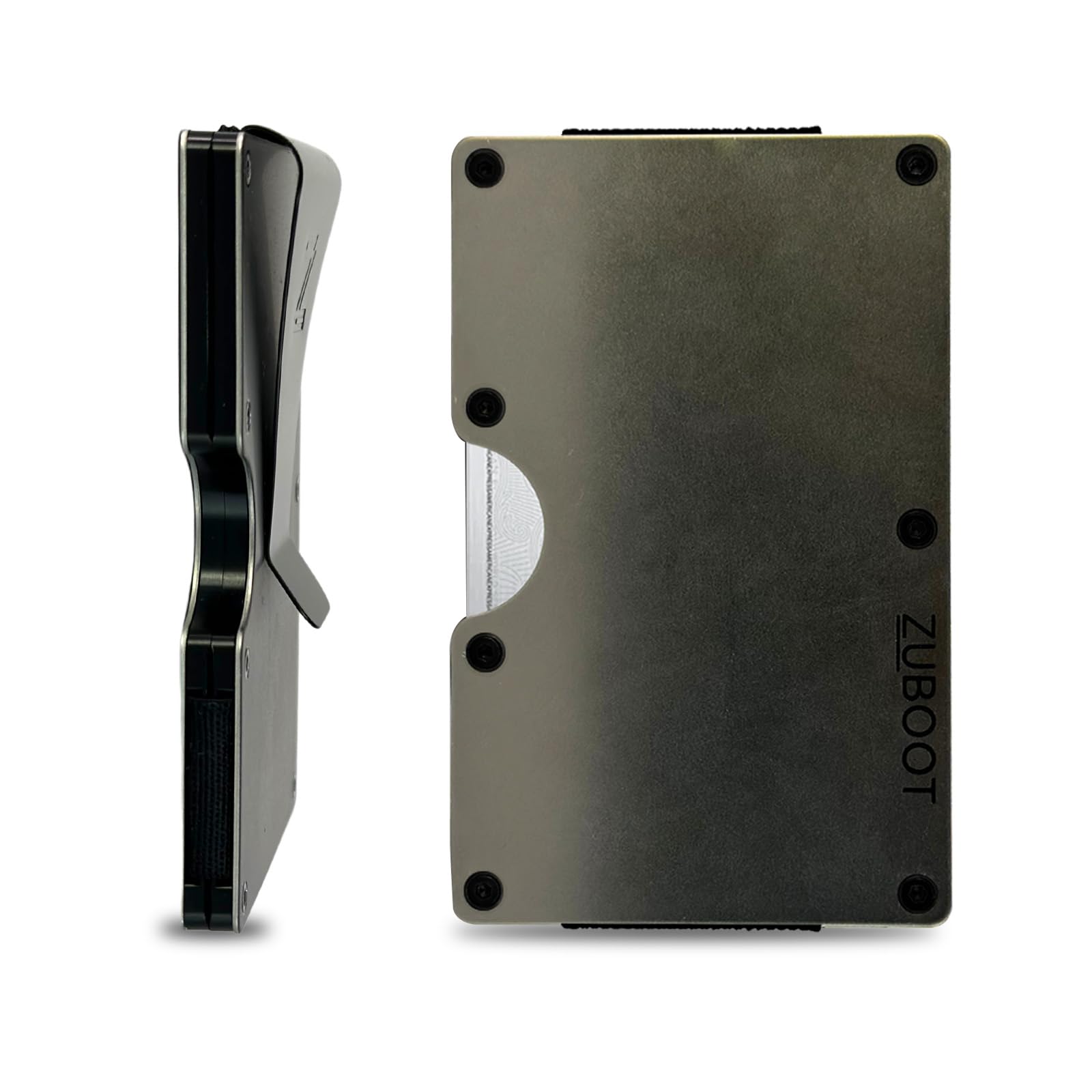 Titanium RFID Wallet for Men – Slim Metal Card Holder with Built-In Cash Clip & AirTag Holder – Aerospace-Grade Stainless Steel with Titanium Finish Minimalist Wallet | Holds 16 Cards (Cash Clip)