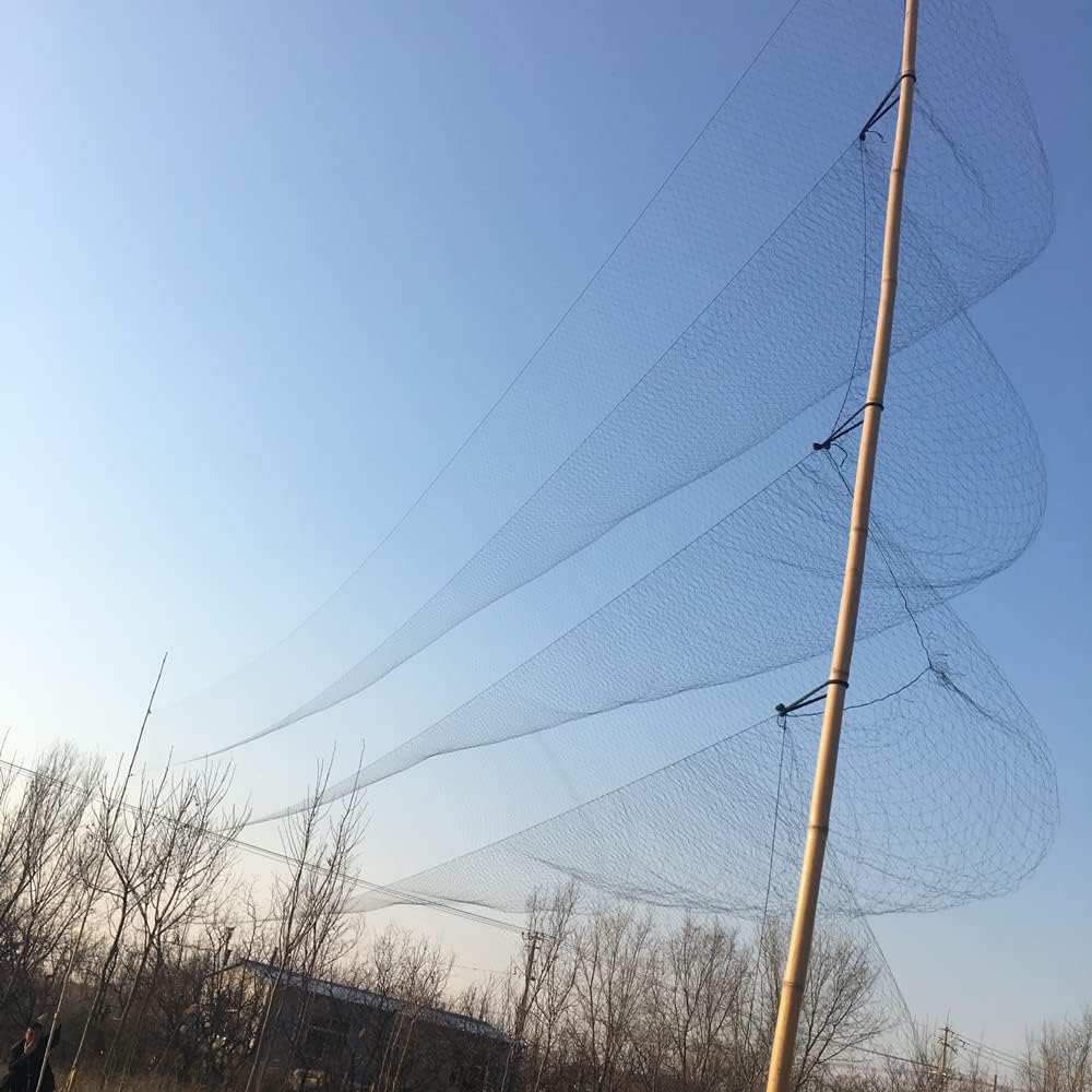 Deep Pockets Nylon 110/2D Wind System 15mm Mesh Size Bird Mist Net Bird Capture Net Orchard Garden Airport Bird Netting (15x3 M)