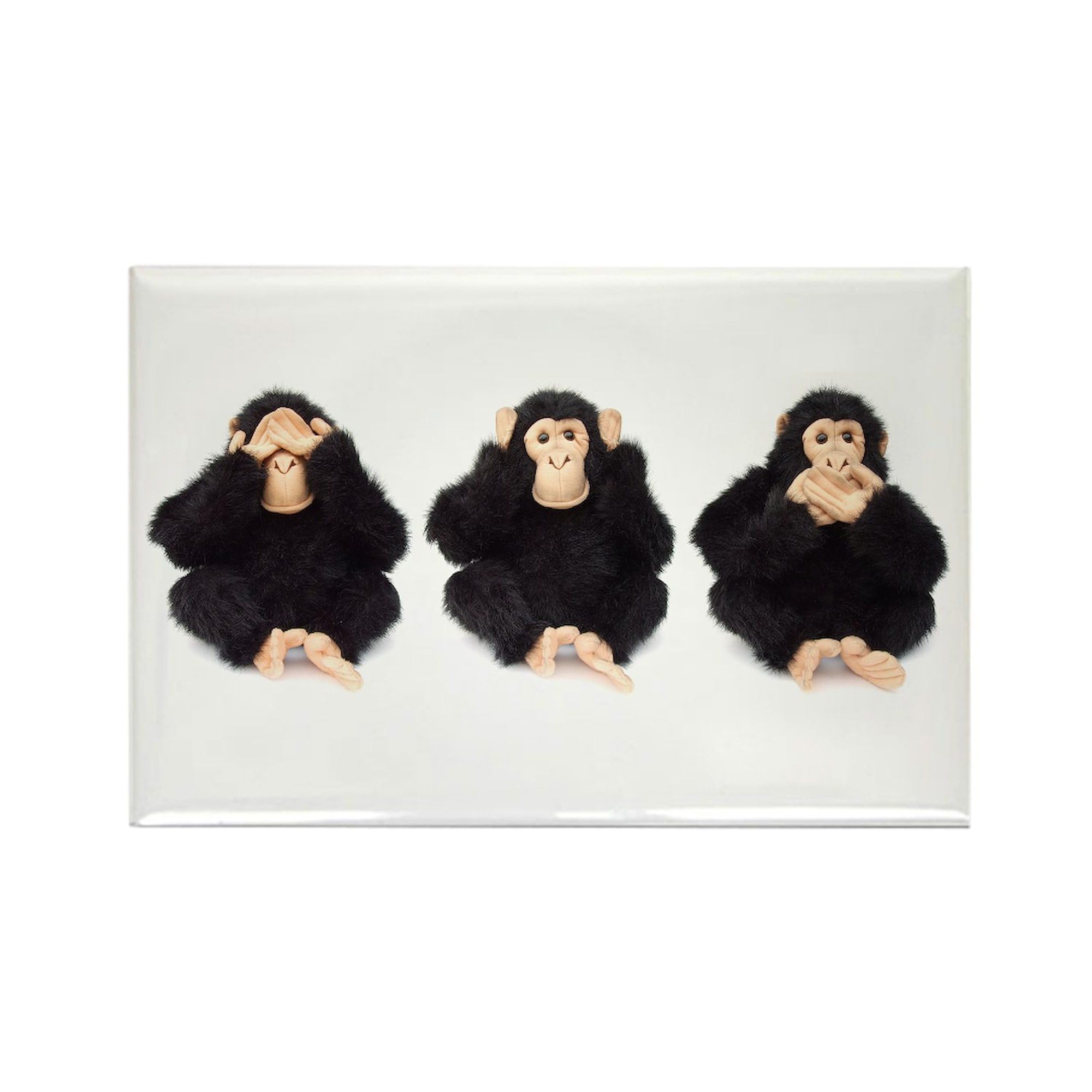 CafePress Hear, See, Speak No Evil Monkey Rectangle Magnet, 3"x2" Refrigerator Magnet