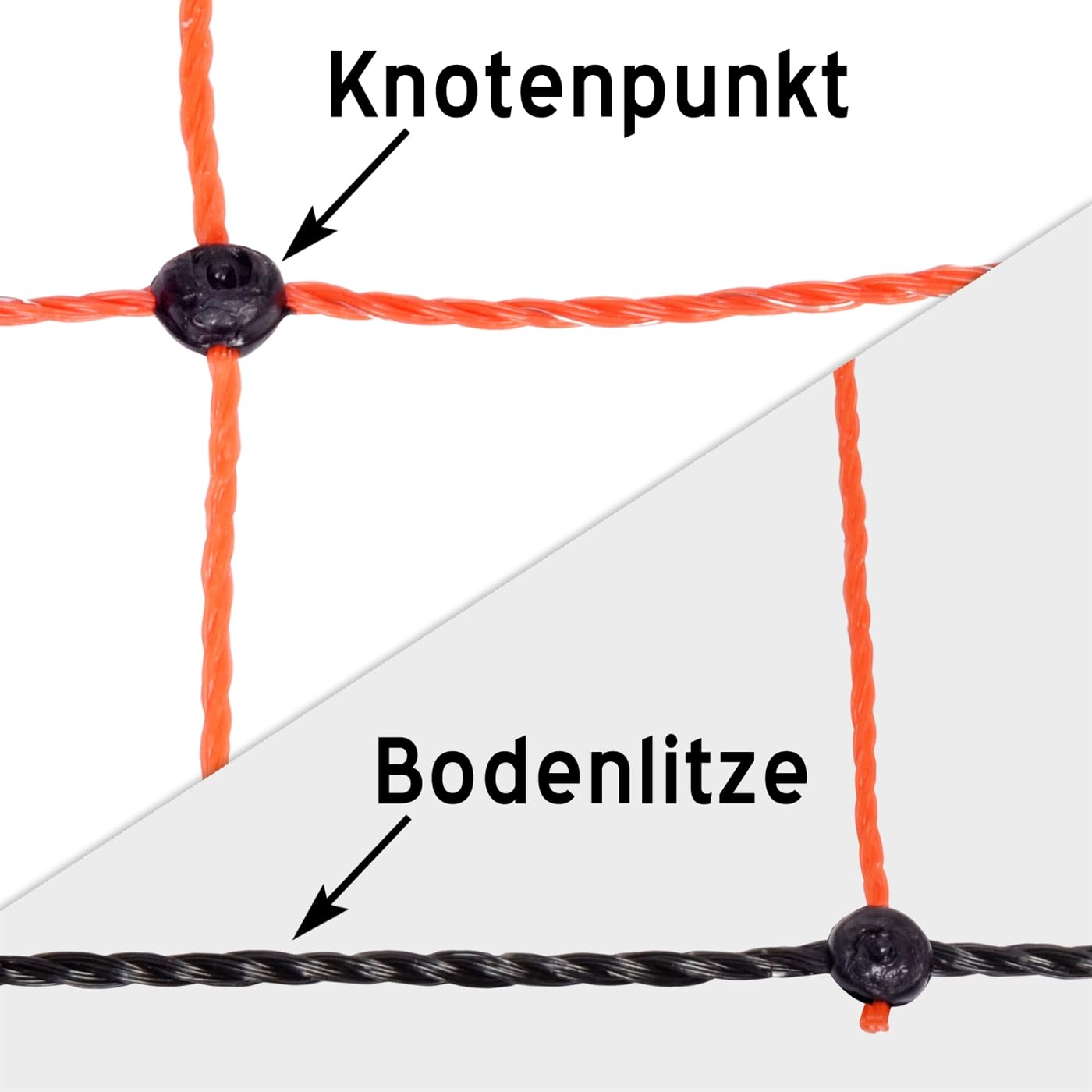 VOSS.farming 50m Elektrozaun-Netz, Schafzaun, Schafnetz, 90cm, 2 Spitzen, orange
