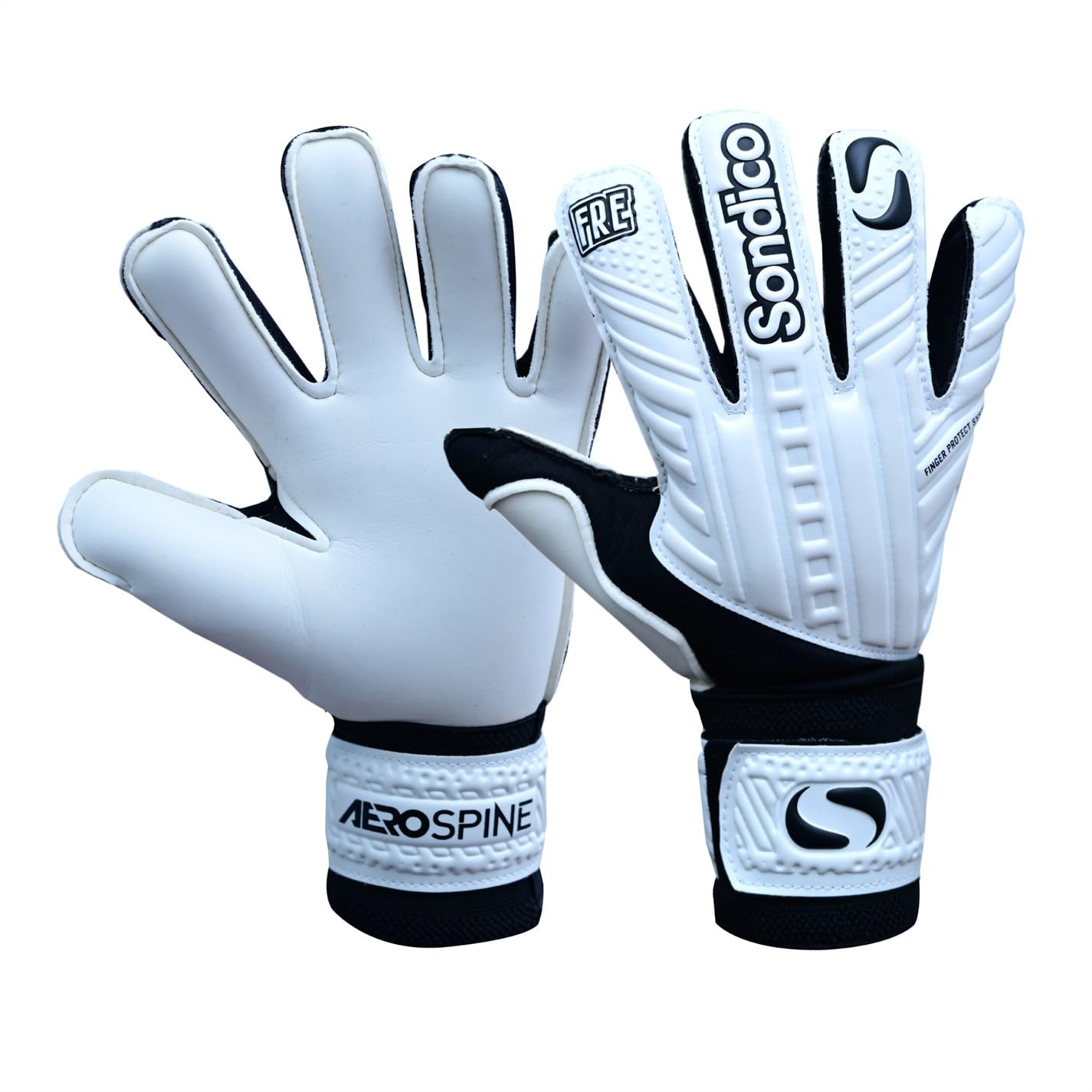 Sondico Unisex Aquaspine Goalkeeper Gloves White/Black 8 — image 1