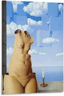 Rene Magritte Delusions of Grandeur Vintage Painting Posters Wall Art Painting Canvas Living Room Prints Bedroom Decor Poster Artworks 12x18inch(30x45cm)