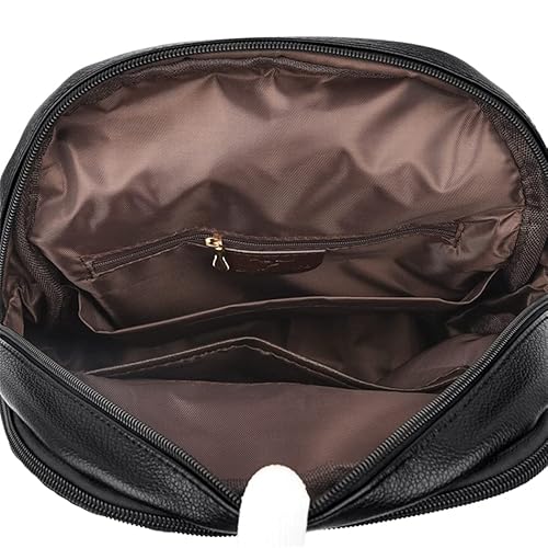 Mochila feminino de couro (PRETO)