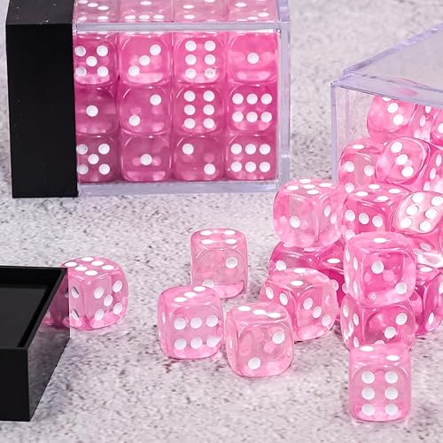 Miniatura 3 de Juego de 36 dados de 0.472 in, 6 caras, juego de dados de colores translúcidos, 6 dados de colores estándar para Tenzi, Farkle, Yahtzee, Bunco o