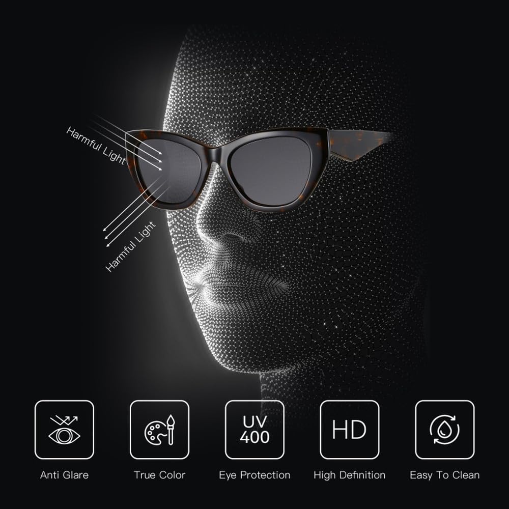 Occhiali da sole polarizzati in acetato con motivo farfalla e protezione UV400, ideali come regalo per lo shopping.