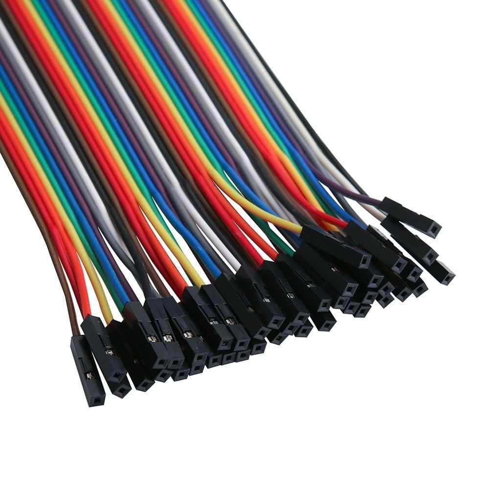 TECHZOCO DuPont - ponte Dupont, cavi a 40 pin per piastre prototipo e Arduino Raspberry Pi, cavo Breadboard, femmina a femmina, 20 cm