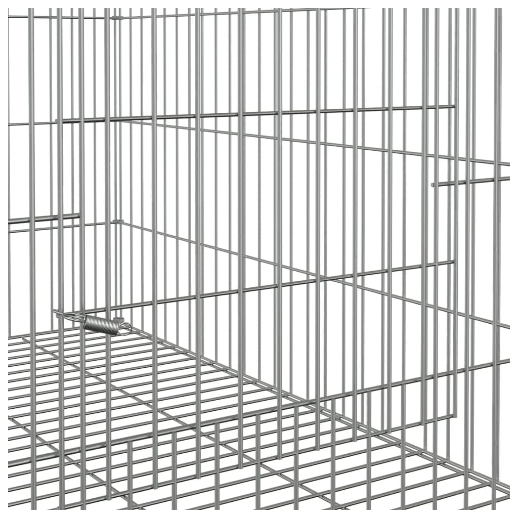 vidaXL Gabbia per conigli per interni ed esterni, per piccoli animali, recinto per conigli, recinto per animali domestici, con porta, 78 x 54 x 54 cm, ferro zincato