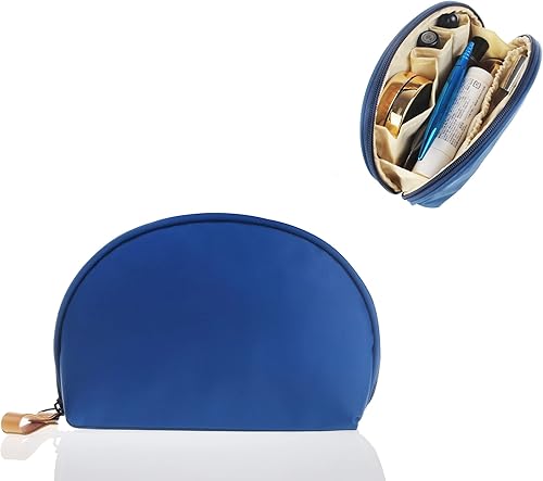 Miniatura 3 de Kososuru Pequeña bolsa de maquillaje para monedero, portátil, impermeable, bolsa de cosméticos, bolsa de maquillaje de viaje para mujeres (gris,