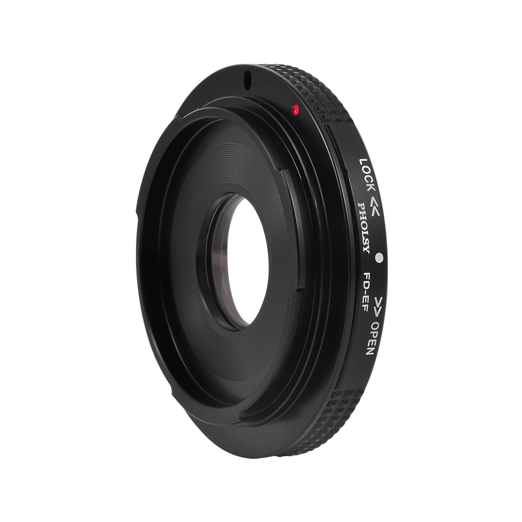 PHOLSY Adapter obiektywu do aparatu Canon FD FL na Canon EF | Ręczna regulacja ostrości ze szkłem optycznym i pokrywką, FL na EOS, FD na EF, konwerter obiektywu