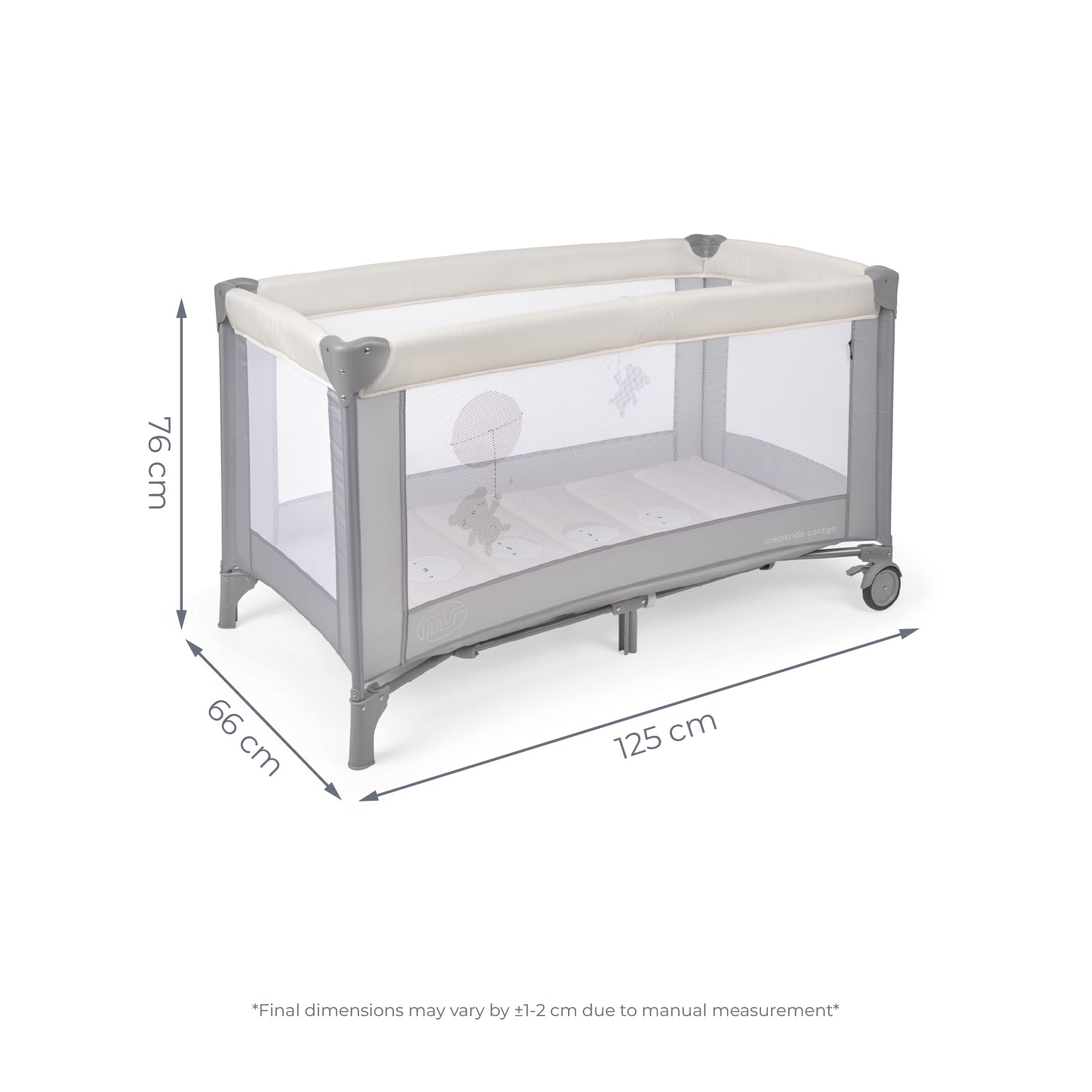 Innovaciones MS 630136 - Reisebett für Babys, 3-teilig, 120 x 60, inkl. Matratze und Transporttasche, von 0+ Monaten bis 15 kg, zusammenklappbar und einfache Montage, leichte und sehr stabile Struktur