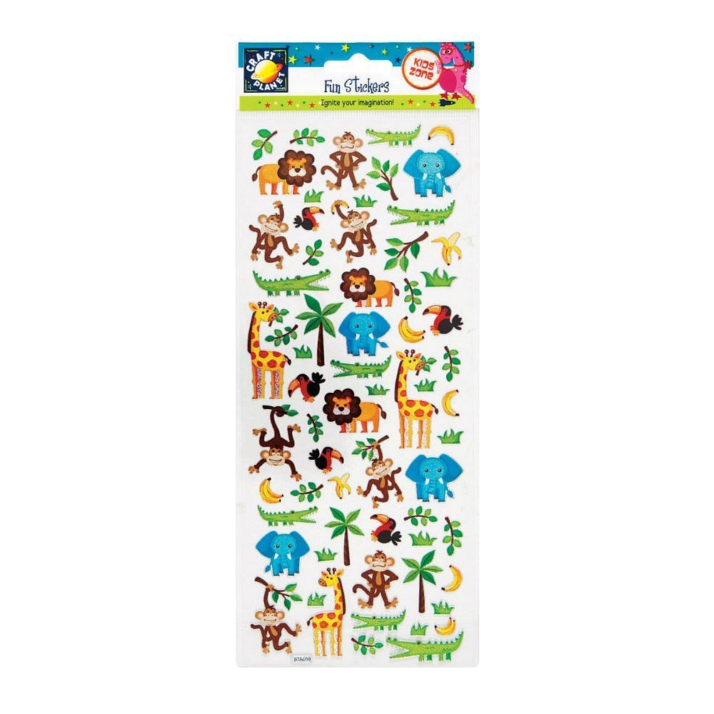 Craft Planet CPT 805209 Stickers, Multi, In The Zoo