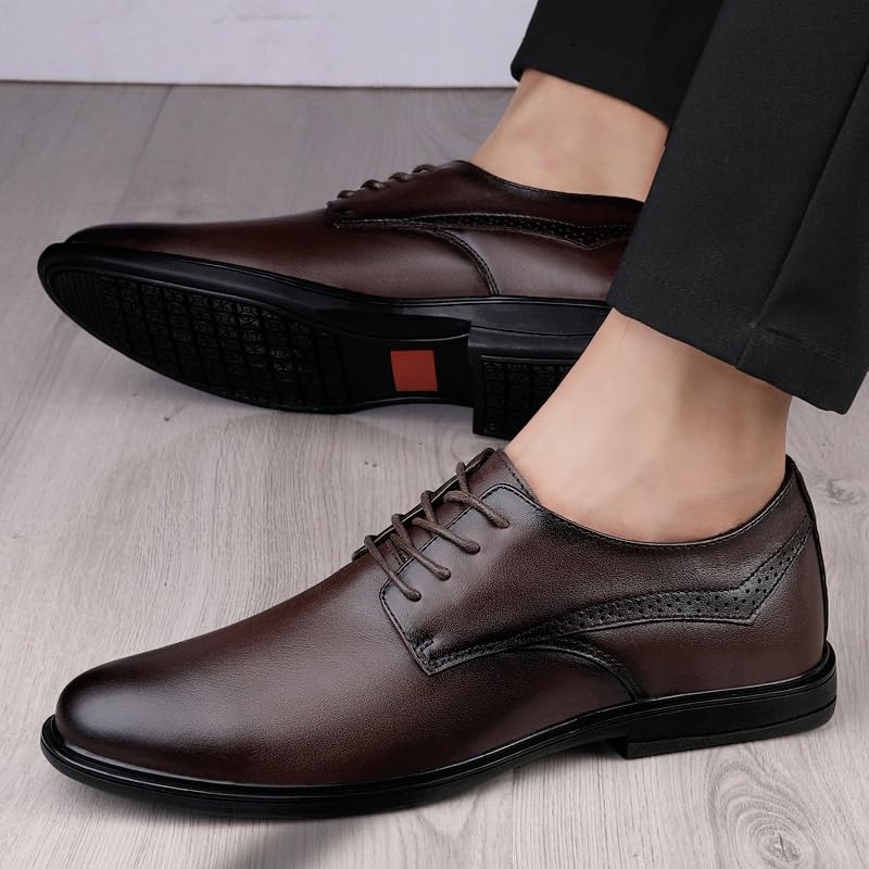 Men's Brogue Oxfords Shoes Genuine Leather Wingtip Dress Casual Business Comfort Lace-up Derby Shoes2