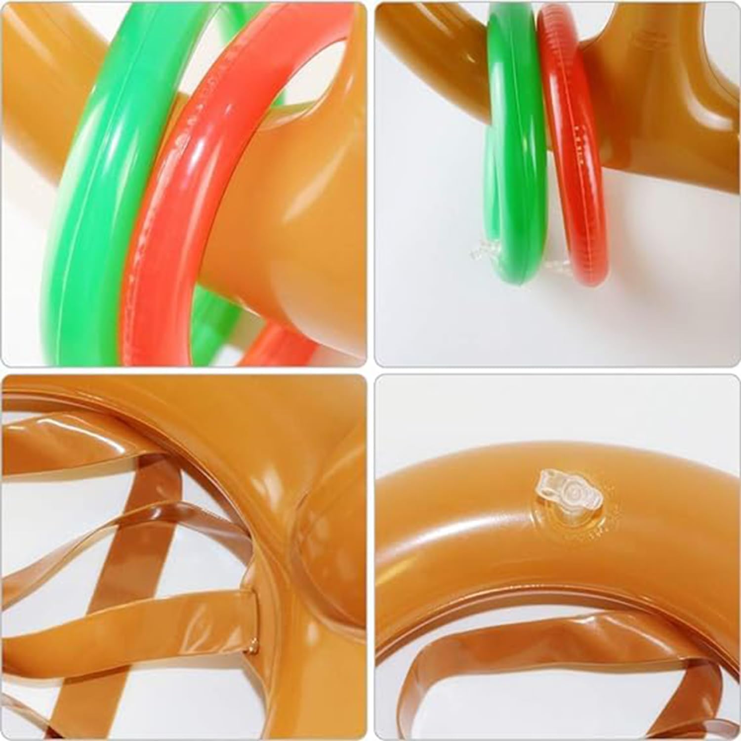 Jeux Gonflable de Noël, 11 PCS Jeu de Lancer d’Anneaux en Bois de Renne, Jeu de Lancer d'Anneaux Gonflables de Fête Noël, pour Les Jeux Amusants en Famille Pendant Les Fêtes de Noël