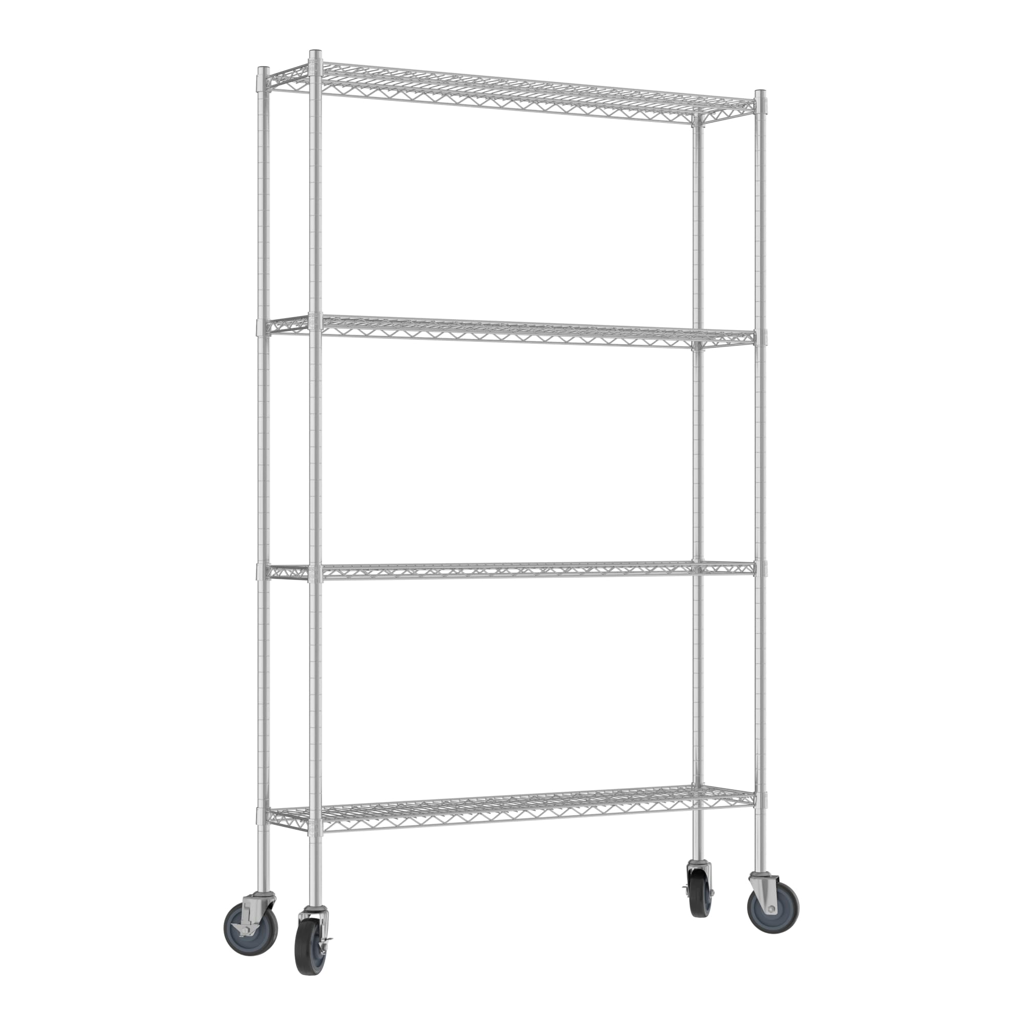 QUIET BOOK Commercial NSF Listed Chrome Mobile Wire Shelving Kit 12