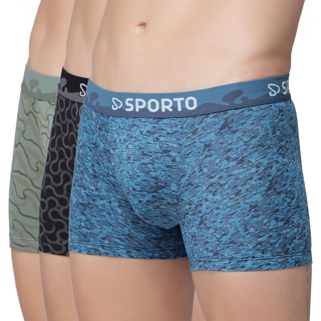 sporto Macho Men's Trunk Underwear | Waistband | Soft Waistband | Breathable Comfortable Innerwear | Pack of 1 | Color May Vary-picture-40
