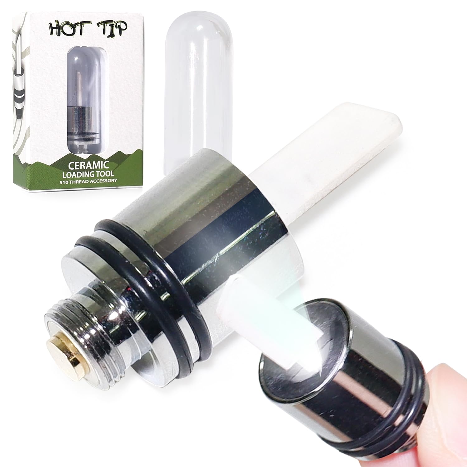 2pc Ceramic Heating Tool with Fast 3-Second Heat, Multi-Function Design for Candle Slicing, Oil Dipping, Silver LED
