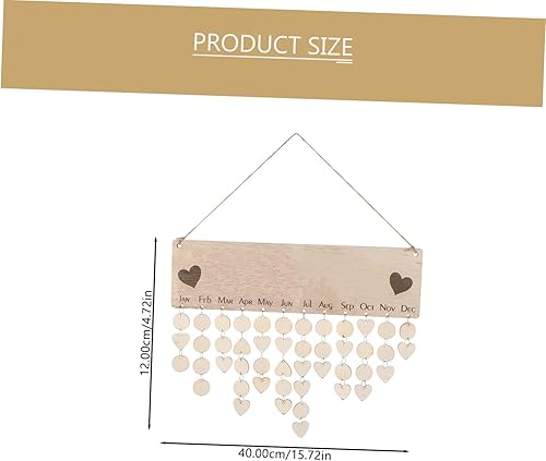 Miniatura 6 de Abaodam 1 Set Diy Calendar Listing Birthday Reminder Calendar Board Advent Calendar Hanging Pockets Wall Calendar Pendant Birthday Tracker Hanging