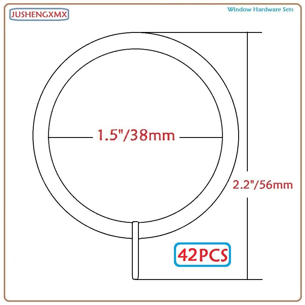 42Pcs Metal Flat Curtain Ring with Eyelet 1.5