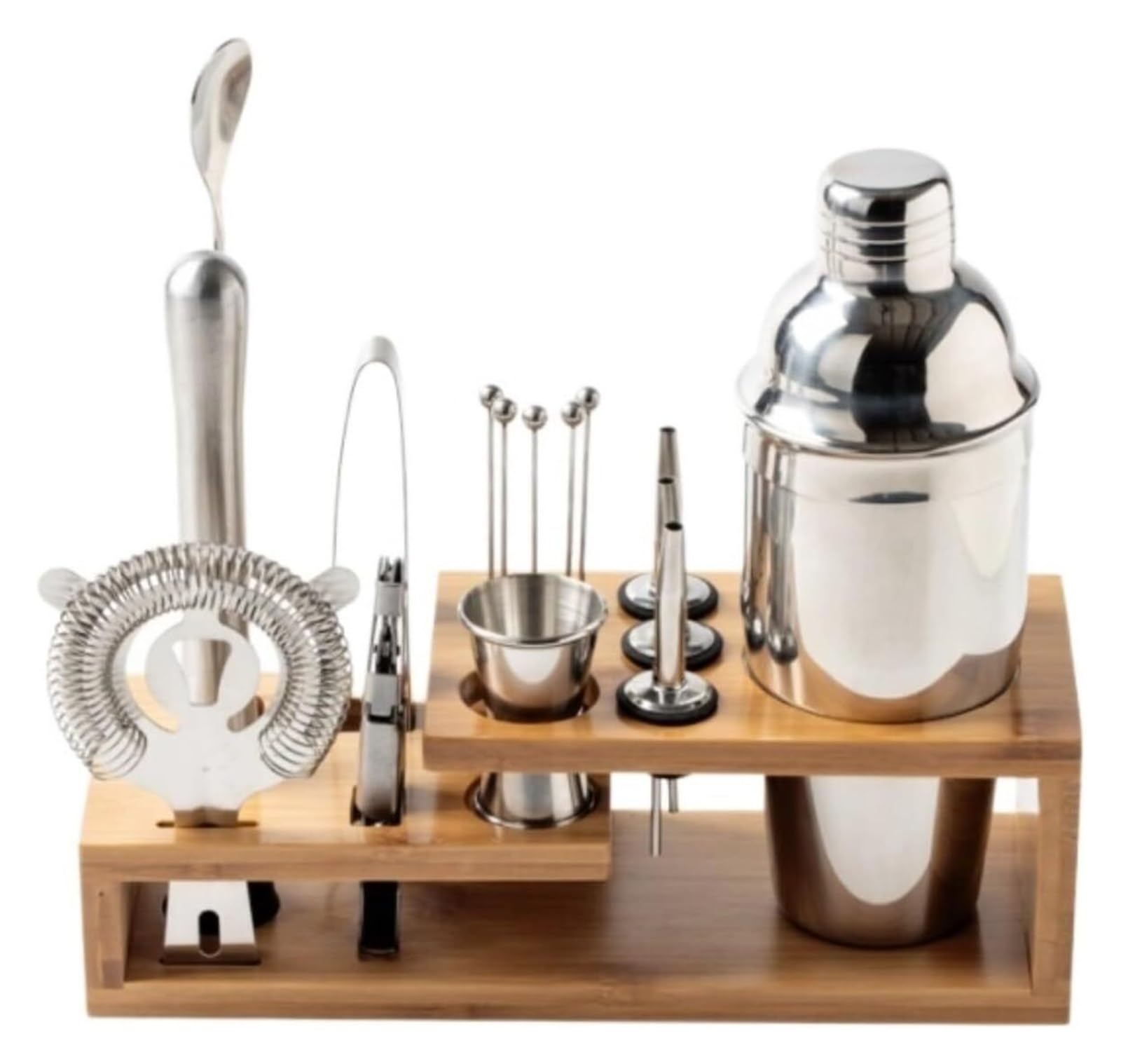 Coctelera para cócteles profesional de 750ml y set de coctelería con soporte