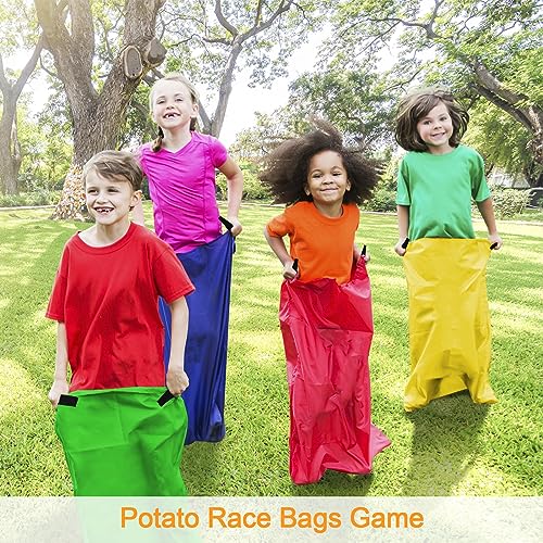 TITGIPE Potato Sack Race Bags - 32PCS Outdoor Games Sack Race Bags for Adults and Kids,3 Legged Race Bands,Egg Spoon Relay Race,Bean Bag Toss,Party Games for Kids,Field Day Games for Adults - Image 2