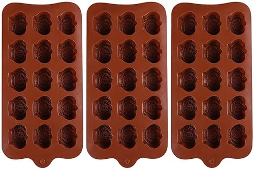 TEHAUX Molde de silicona para corona, moldes de goma de silicona, moldes para dulces, moldes de silicona antiadherentes, barra de energía, molde de