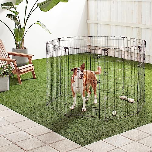 Amazonベーシック(Amazon Basics) ペットサークル ペットフェンス 犬用 折りたたみ可能 金属製 パネル8枚 150 x 150 x 76cm 八角形 ブラック の商品画像 6