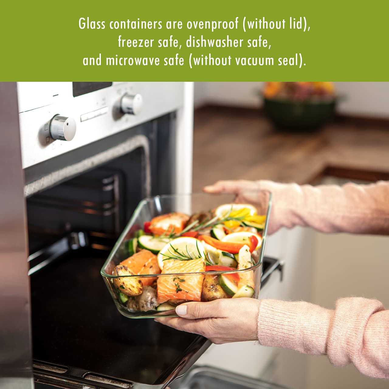 ZWILLING Fresh & Save - Plato de cristal para gratinado al vacío, contenedor hermético de almacenamiento de alimentos