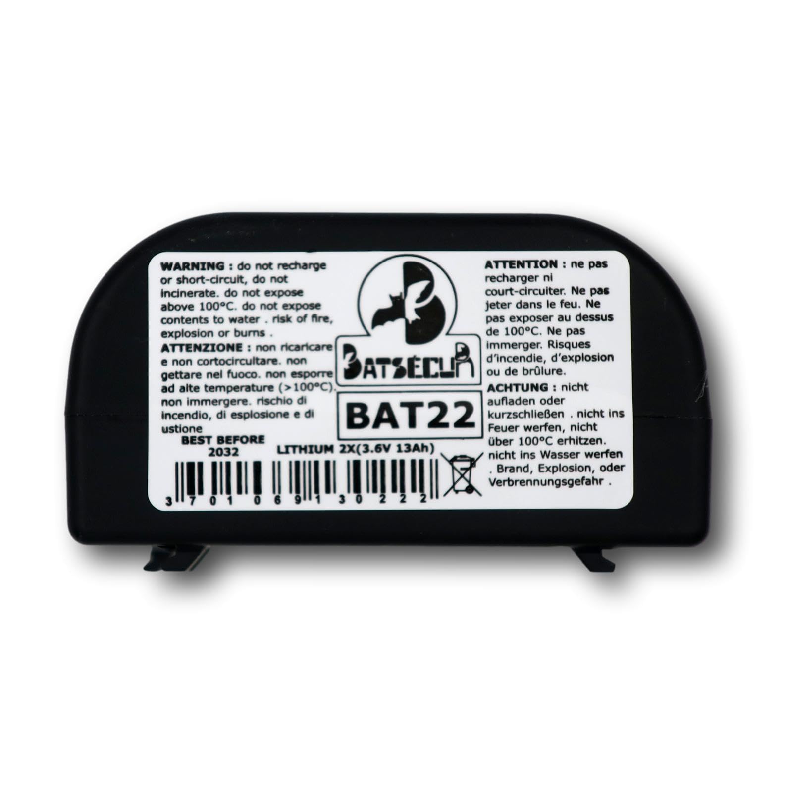 Batteria Allarme BAT22 Compatibile BATLi22 DAITEM HAGER - 2 x 3.6V 13Ah Li-SOCl2