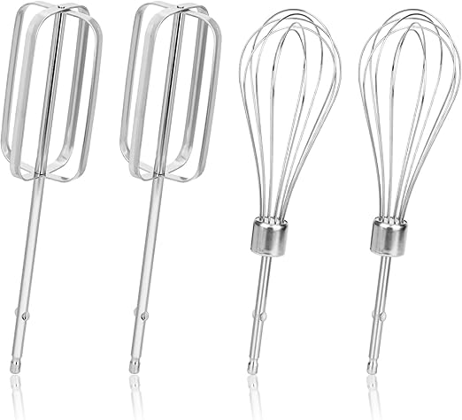 4pcs Hand Mixer Beaters Attachments Set, 2 Styles Stainless Steel Handheld Mixer Replacement Beaters Electric Mixer Parts Accessories for Hamilton Beach Hand Mixer 62682RZ 62692 62695V 64699