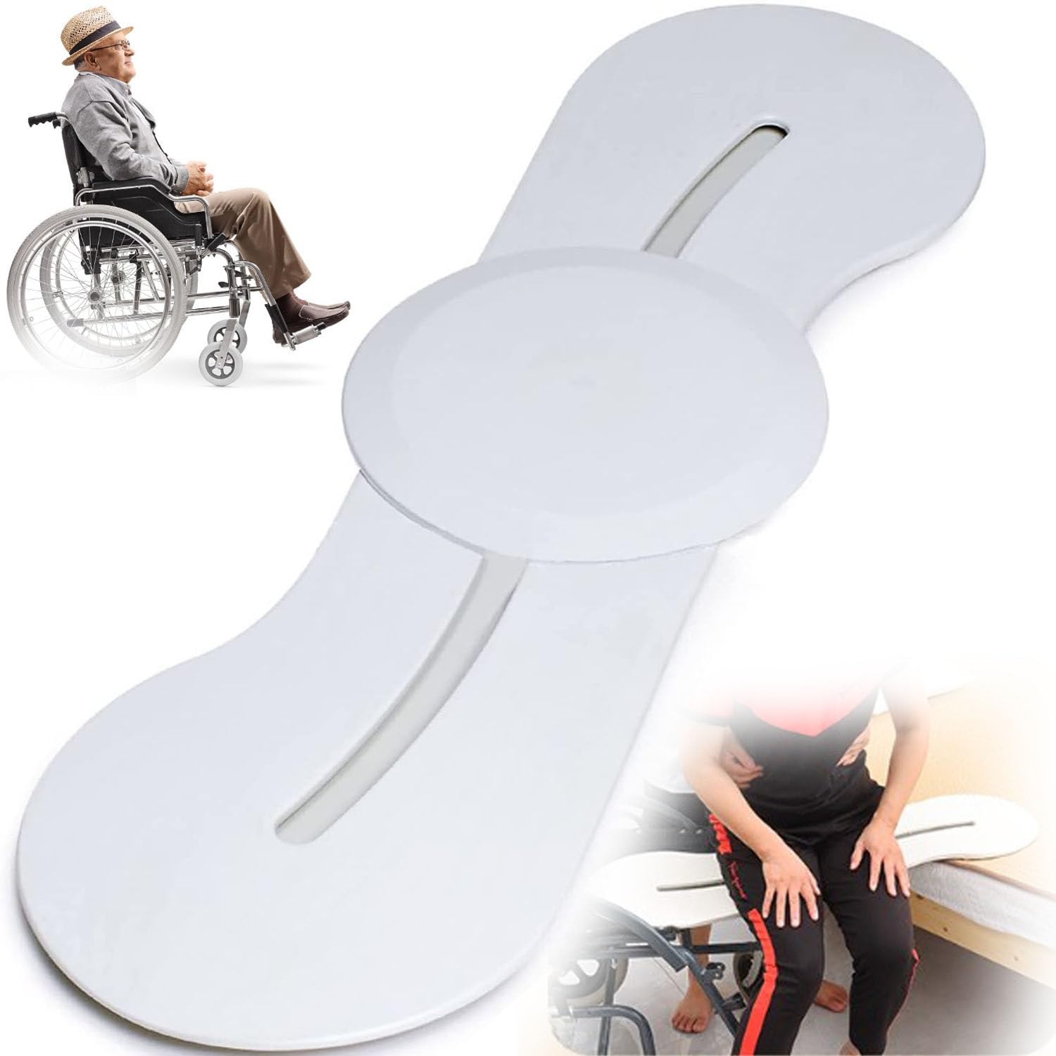 Tavola di trasferimento per Sedia a rotelle, ausilio per Il trasferimento del Sedile Rotante e tavola Scorrevole per utenti su Sedia a rotelle Anziani, disabili e portatori di Handicap