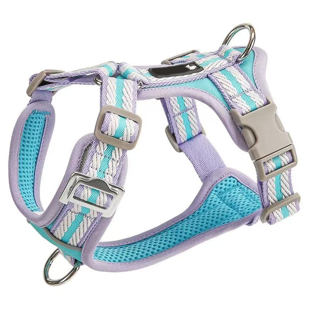 Dieses verstellbare Hundegeschirr im Westenstil wurde speziell für Whippet entwickelt und verfügt über einen D-Ring aus Metall sowie weiches, atmungsaktives Mesh-Gewebe. A L