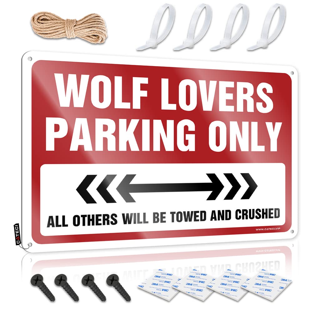 Wolf Lovers Parking Only Plaque Spring Porch Decor | Trendy Designer Decorative Wall Art(30X40CM)