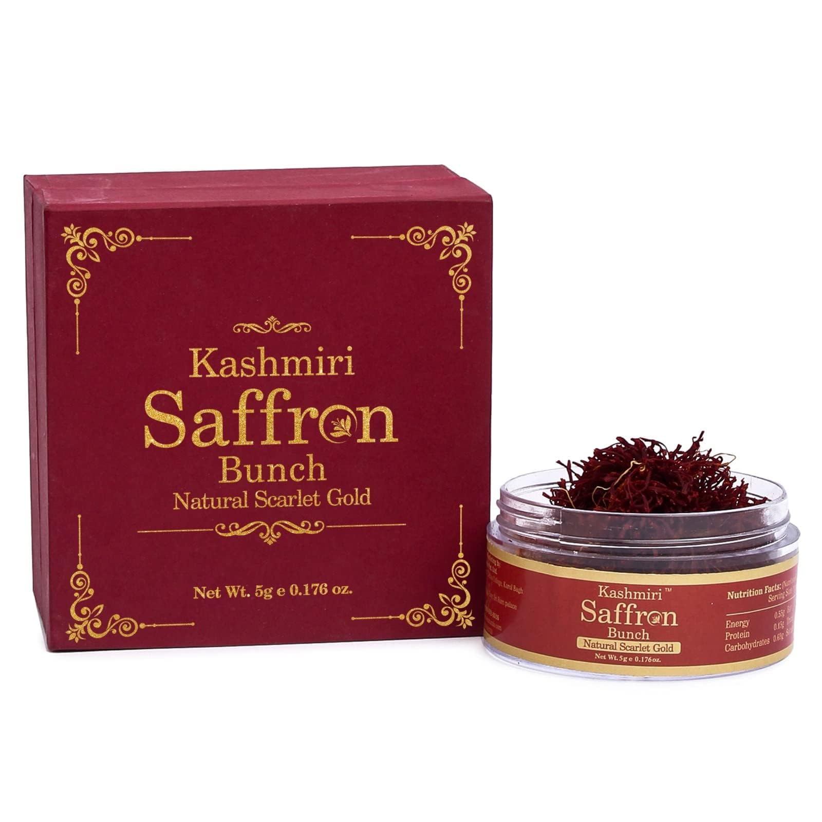 Vedapure A+ Grade Original Kashmiri Saffron/Kesar with Yellow Threads For Skin, Beauty, Tilak, Sweets, Biryani & Pregnant Women - 5gm Bunch (Pack of 1)