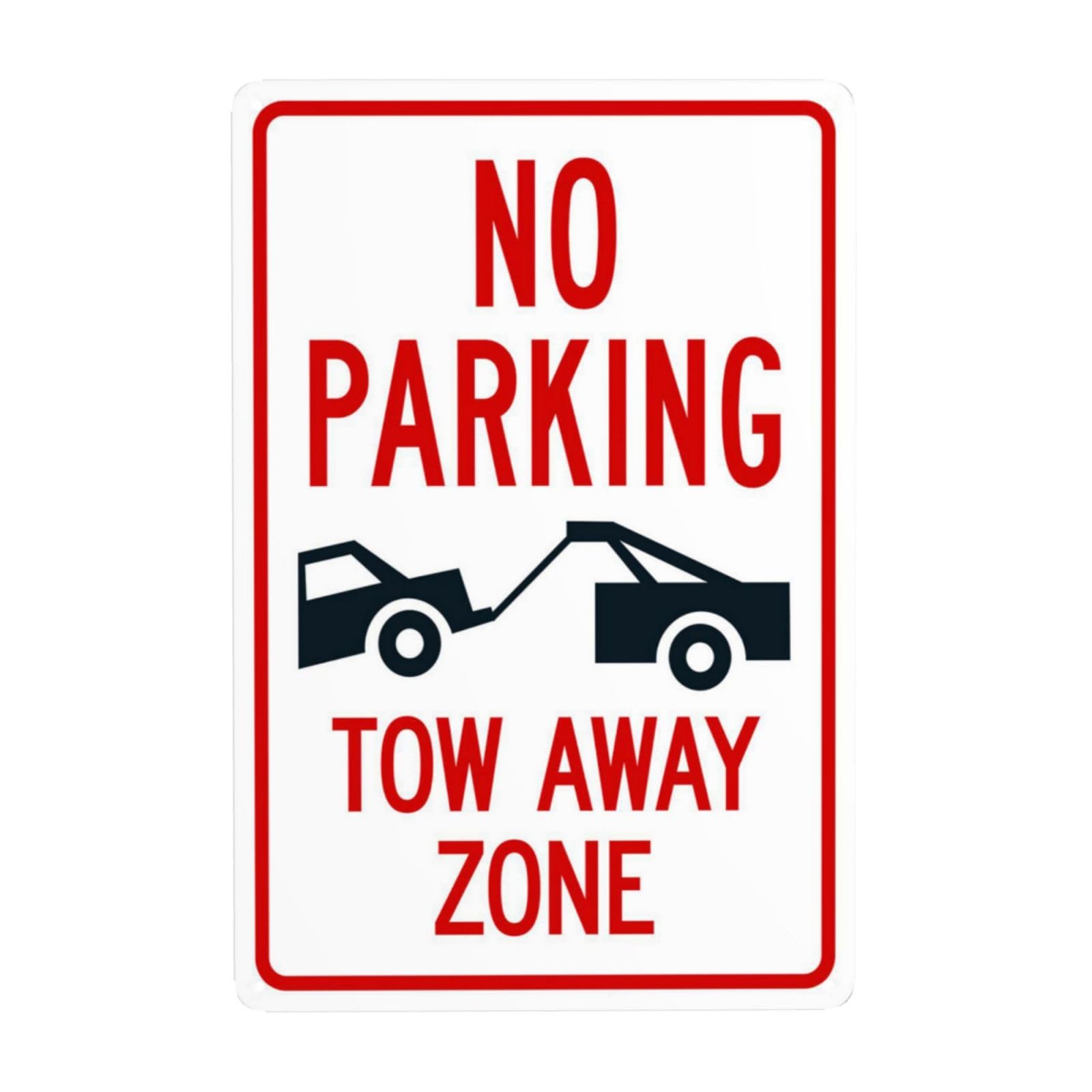 SMAZDFXX No Parking Tow Away Zone Metal Warning Signs, Cautions Security Tin Sign, Safety Posted Signs for Street Business Wall Decor 8"x12"