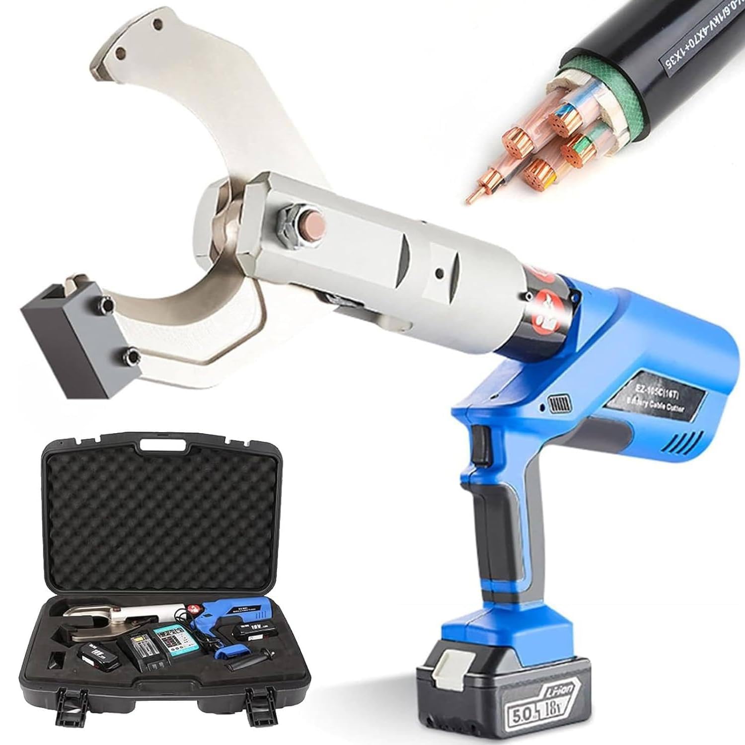 Cortador de cable hidráulico inalámbrico con pantalla digital inteligente, corte rápido, batería de litio de 18 V, para cable blindado de cobre y aluminio de 70 mm/85 mm/120 mm