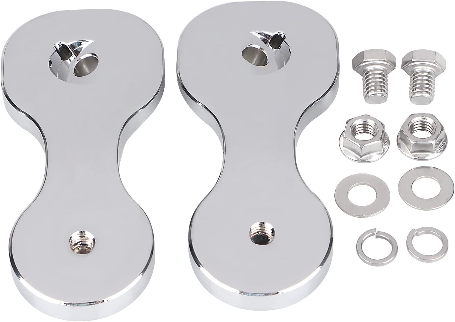 Pair Chrome Rearview Mirror Brackets Adapter Fit for Harley Touring Batwing Bagger Electra Glide Ultra Classic Street Glide FLHX Ultra Limited FLHTK 2014-2023