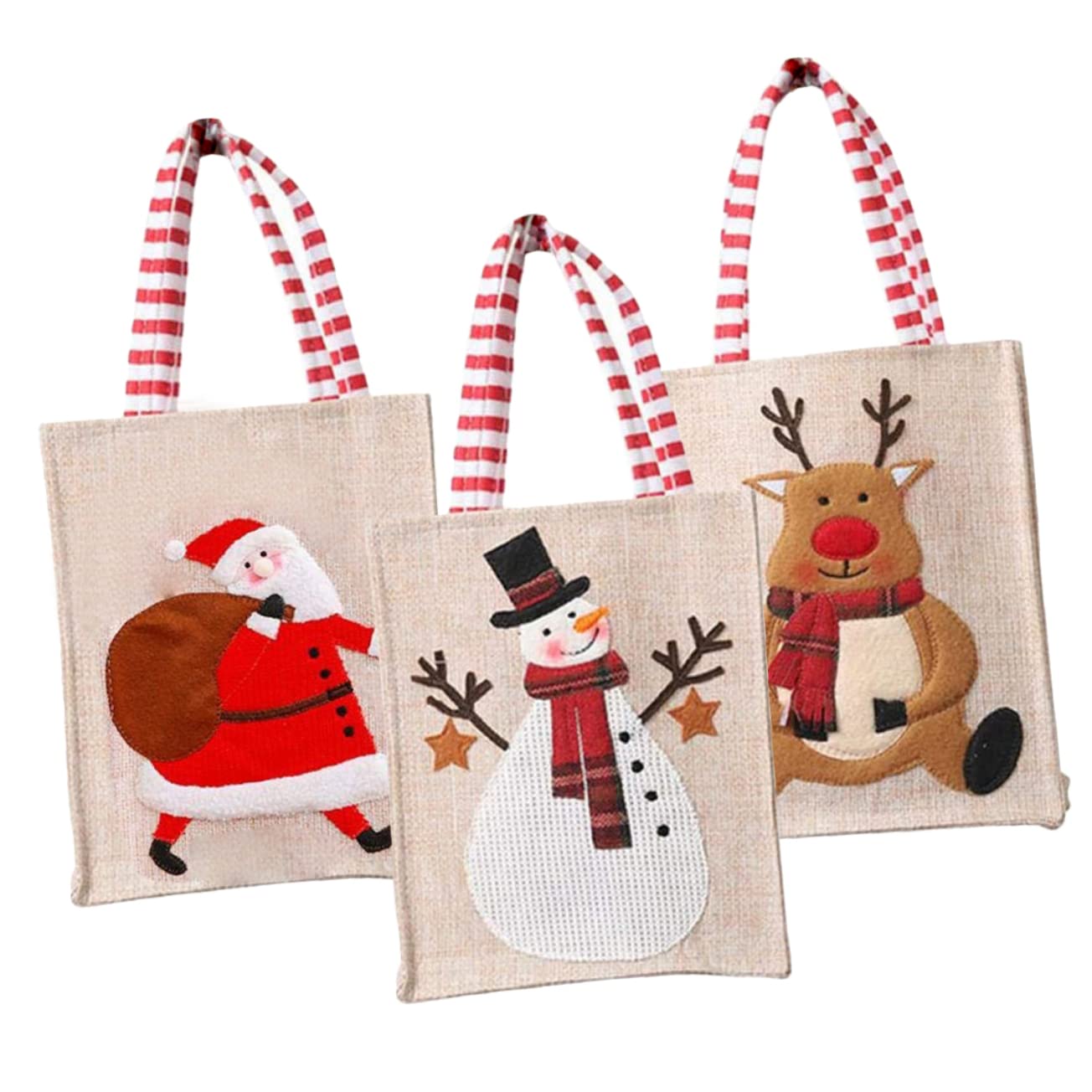 FRCOLOR 6pezzi Sacchetti Natalizi Tessuto Per Feste Di Natale Per Regali e Dolcetti Decorazioni Festive Per Eventi Natalizi
